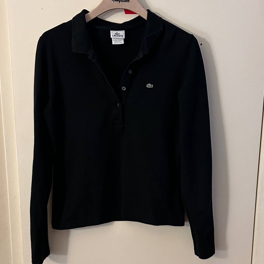 Lacoste Black Long Sleeve Polo